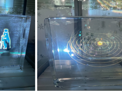 宇宙も氷漬けに…!?氷にプロジェクションマッピングを試してみた！